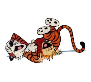 Calvin and Hobbes Laughing